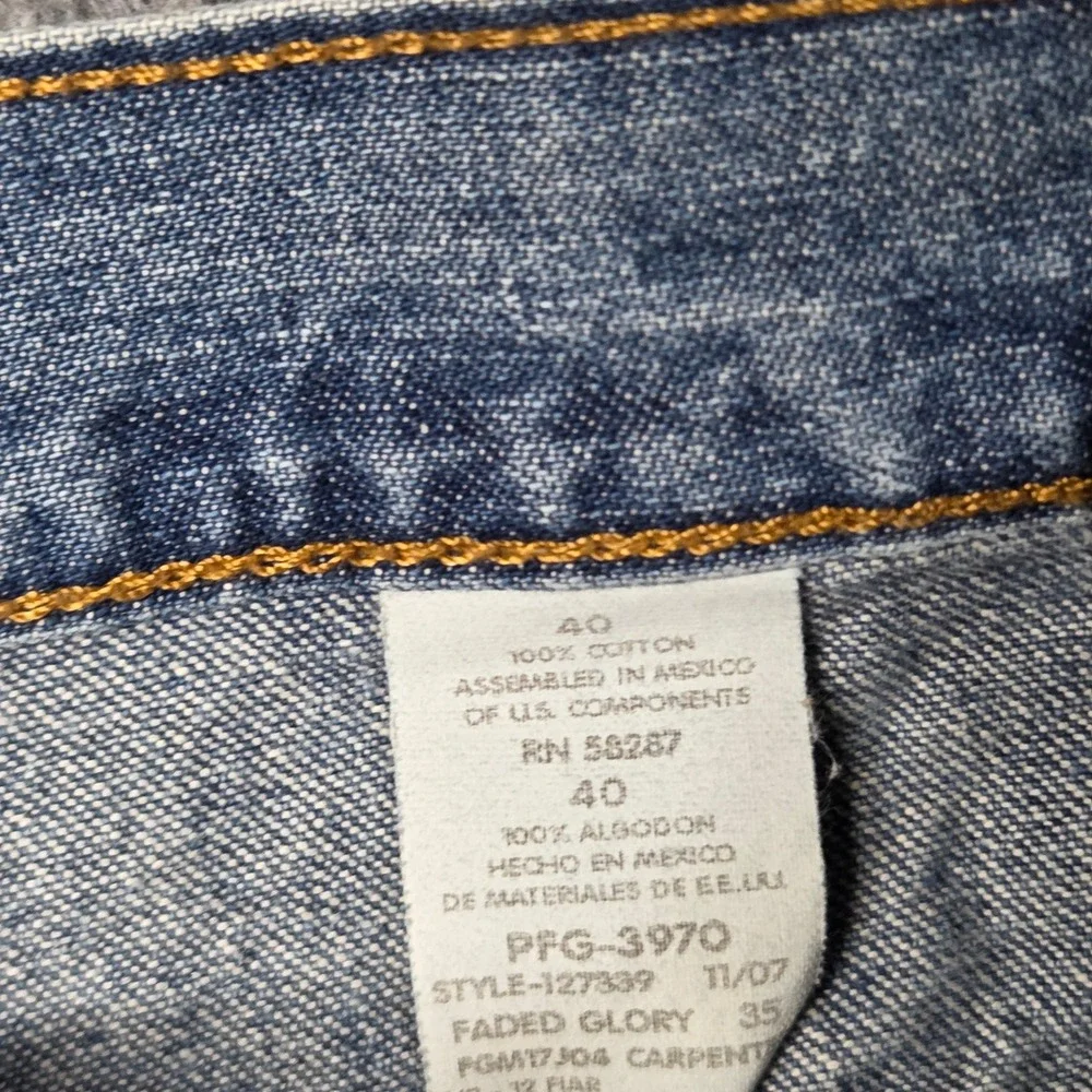 Faded Glory Mens Denim Carpenter Shorts Blue Size 40 Workwear Utility PFG-3970